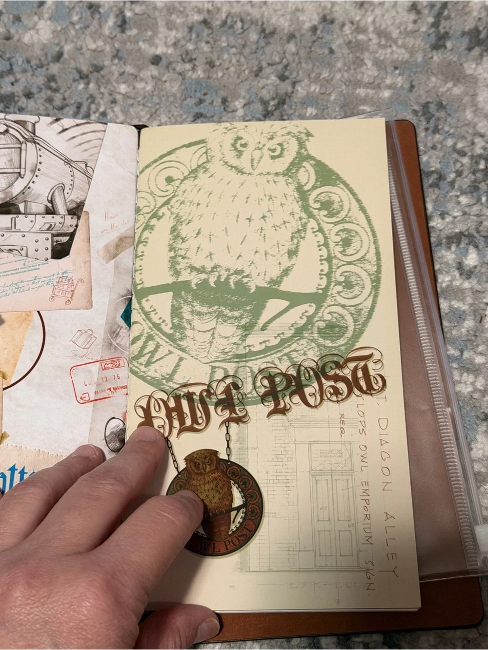 Marauder's Map Style Ollivanders Travel Notebook - Brown & Cream